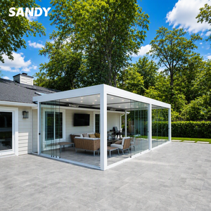 Pergola extérieure en aluminium avec toit à lames orientables, drainage imperméable, terrasse, jardin, <span class=keywords><strong>restaurant</strong></span>, sur mesure - Product Image 1