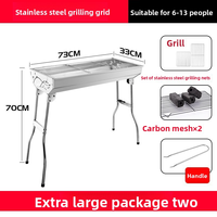 Grill portable pliable en acier inoxydable pour barbecue au charbon de bois, idéal pour le camping, la plage et la randonnée - Vente en gros