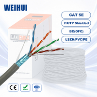 Cable LAN WEIHUI F/UTP Blindado Cat5e, 24AWG, Cobre Desnudo (OFC), 100 Mhz, Cable de Red de Alta Velocidad para Múltiples Proyectos de Redes