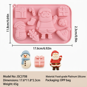 HY Christmas Theme <b>Chocolate</b> <b>Mold</b> Santa Claus Deer Christmas Tree <b>Mold</b> for Fondant Candy Gummy Soap Wax Candle Cake Decoration - Product Image 6