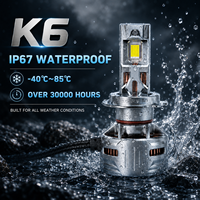 Ampoule de phare LED SFIDA K6 nouvelle génération haute puissance 6000K 12V super lumineuse pour voitures H4/H11