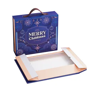 Custom Christmas Chocolate 24 Grids Calendar Advent Boxes Paper Cosmetic Advent Calendar Cardboard Packaging Xmas Gift Box