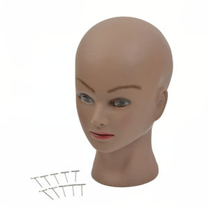 <span class=keywords><strong>T</strong></span>ête de mannequin chauve faisant une perruque <span class=keywords><strong>t</strong></span>ête de poupée de cosmétologie professionnelle pour la fabrication de perruque affichant des cheveux de lunettes avec des épingles en <span class=keywords><strong>T</strong></span> - Product Image 2