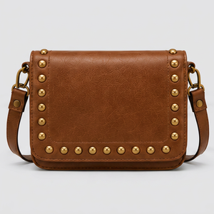 Bolso Bandolera de Cuero con Tachuelas Estilo Bohemio de Lujo para Mujer, con Correa Única, Bolso de Hombro de Diseñador, para Viajes, Moda, Compras y Actividades al Aire Libre - Product Image 1