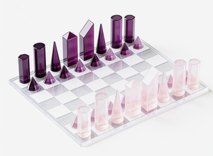 Set di <span class=keywords><strong>Scacchi</strong></span> di Lusso Personalizzato - Design Elegante Opaco Trasparente, Ideale per Regali Aziendali, Decorazione Ufficio e <span class=keywords><strong>Collezione</strong></span> - Product Image 2