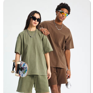 Camiseta de Manga Corta para Hombre, Estilo Vintage, Lavada y Desgastada, 250G, Corte Holgado, 100% Algodón, Moda Urbana, Venta al Por Mayor - Product Image 1