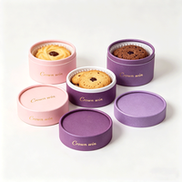 Emballage de luxe en boîte ronde, emballage alimentaire biodégradable, emballage de pâtisserie, tube en carton cylindrique pour gâteaux