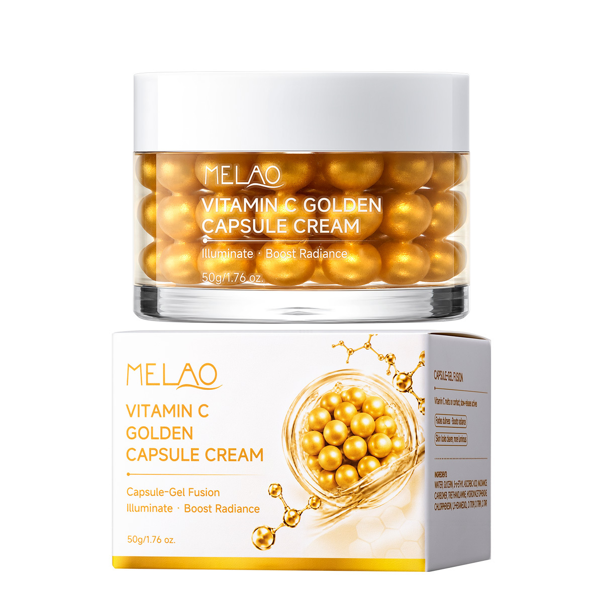 Crème à capsules dorées à la vitamine C