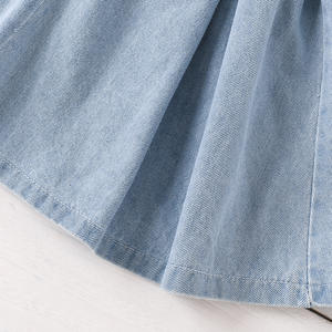 <span class=keywords><strong>2026</strong></span> वसंत शरद ऋतु की लड़कियों लंबी आस्तीन डेनिम नीले रंग की फीता फूल पैचवर्क फ्रॉक कपड़े - Product Image 6