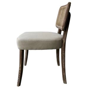 Comfortable Upholstered Accent Oak Wood Rattan Back Leisure Lounge Side Dining <b>Chair</b> with <b>Cushion</b> - Product Image 3