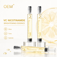 Traitement Concentré Éclaircissant Effet Peau de Verre Anti-Rides Soin Booster Vitamine C en Seringue Sérum Facial à la Niacinamide