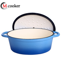 Mcooker ODM/OEM Ensembles d'ustensiles de cuisine émaillés en fonte de 30cm Grande casserole d'ustensiles de cuisine Casserole en métal durable Aspect délicat