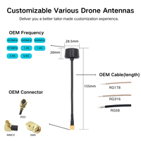 Antenne FPV UAV 3,3 GHz à polarisation verticale 50 Ohm VSWR≤1,5 Boîtier ABS Connecteur de fréquence personnalisé OEM ODM