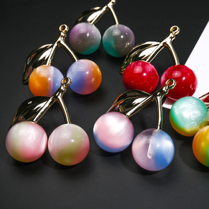 60*55mm Acrylique Perle Mélange Cerise Pendentif Lâche Perles Rouge Cerise Pendentif pour DIY Collier Fait Main - Product Image 3