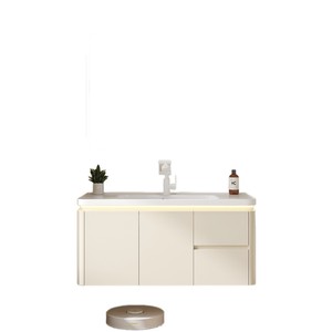 Nouvelle armoire de salle de bain intelligente en aluminium avec lavabo intégré en céramique, armoire suspendue - Product Image 5