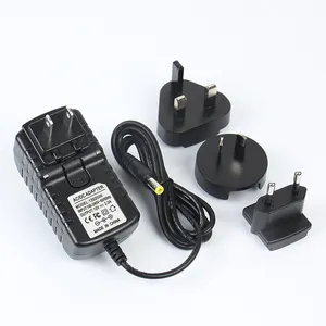 Adaptor Saklar Steker Multi Dapat Dipertukarkan, 24W 12V2A 9V2.5A 15v1,5a 24V1A 15v1,6a 19V1A 5V3A Steker Daya Adaptor Dapat Diganti