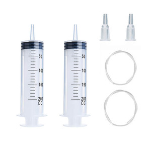 Grande <span class=keywords><strong>seringue</strong></span> 200ml Grande <span class=keywords><strong>seringue</strong></span> Grande avec adaptateur de tube et de couvercle <span class=keywords><strong>Seringue</strong></span> individuelle en plastique scellé 200cc pour la distribution de liquide - Product Image 1