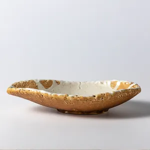 Keramik Marke Skandi navis che Retro natürliche zufällige gelbe Brasilien Geschirr setzt Dierwar Set Ton Keramik Teller Geschirr