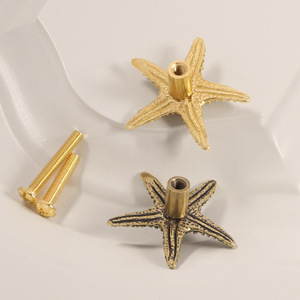 Poignée de porte créative en laiton en forme d'étoile de mer, <span class=keywords><strong>style</strong></span> nordique frais, crochets de tiroir pour armoire d'enfants de <span class=keywords><strong>style</strong></span> européen et américain - Product Image 6