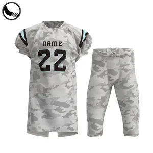New Youth Camouflage Sublimated Adult Flag Navy Blue American Football Uniforms Set