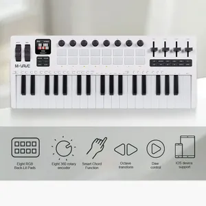 M-VAVE SMK-37 Pro 37 touches clavier MIDI RVB 16 pads rétro-éclairés sans fil Bluetooth DX7 synthétiseur et écran couleur - Product Image 3
