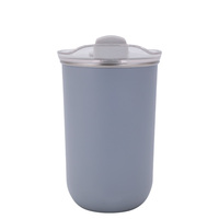 Gobelet isotherme GINT 350 ml en acier inoxydable à double paroi avec couvercle en silicone PP, pour boissons chaudes et froides
