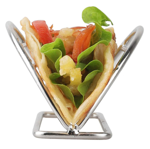 Soporte de bandeja de Burrito <span class=keywords><strong>y</strong></span> Taco de acero inoxidable de estilo minimalista Soportes de placa de metal sostenibles para fiestas <span class=keywords><strong>y</strong></span> restaurantes - Product Image 2