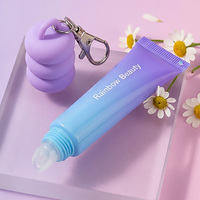 Tubes de rouge à lèvres biodégradables roses en spirale avec applicateur TPE, 5 ml, 30 ml, tubes de gloss à lèvres vides à presser avec porte-clés
