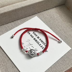Kaiming 925 Sterling Silver <b>Red</b> Rope <b>Bracelet</b> Animal Pattern Weaving Unisex Everyday Wear - Product Image 4
