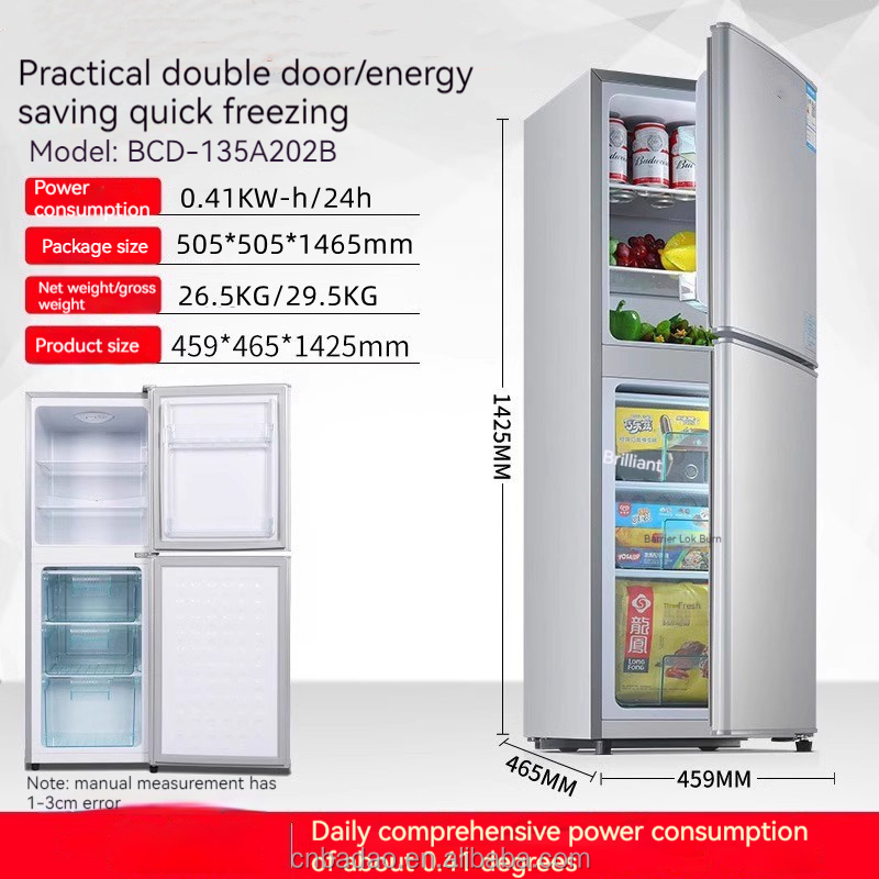 Chigo BCD-135A202 Fridges Double Doors Refrigerator Household