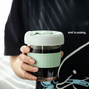 IStapromo Gifts Tasse à café en silicone anti-brûlure, Tasse à lait, Tasse pratique en verre - Product Image 2