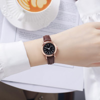 Montre-bracelet minimaliste, individualiste, rétro, style Harajuku, pour étudiants, hommes/femmes, à quartz, avec bracelet en cuir, pour couple