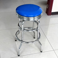 Tabouret de bar chromé à double anneau de haute qualité en usine tabouret de bar pivotant à 360 degrés