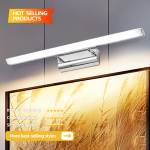 Lámpara de Pared LED Moderna Cromada, 3500K Blanco Cálido, Rectangular, de Superficie, para Baño - Product Image 2