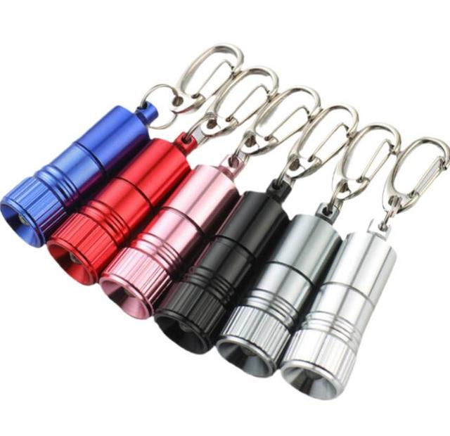 Mini Waterproof LED Keychain Flashlight Aluminum Alloy Twist Switch Portable Key Chain Light
