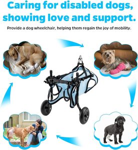 Fauteuil roulant léger pour animaux handicapés Équipement de marche assistée pour animaux de compagnie Fauteuil roulant pliable pour petits chiens - Product Image 2