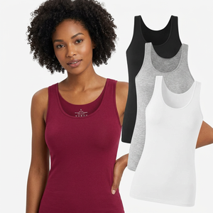Women's <b>Sleeveless</b> <b>Knitted</b> Tank <b>Top</b> Cotton Stretch Soft Breathable Summer Casual Slim Fit Ribbed Floral Pattern Streetwear - Product Image 1
