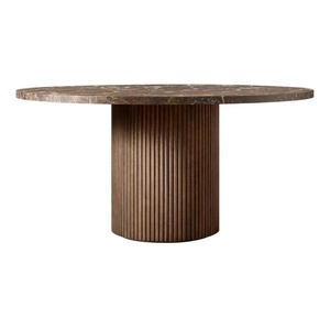 Muebles de Comedor Contemporáneos Hechos a Mano HDC, Mesa de Comedor Byrod Emperador Personalizada con Patas de Madera y Cubierta de Mármol para Hogar, <span class=keywords><strong>Bar</strong></span>, Club, Hotel - Product Image 4