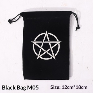 Bolsa de terciopelo Árbol de la Vida con bordado de luna y cordón para tarot, artículos de brujería, rituales de altar, dados y almacenamiento de joyas - Product Image 5