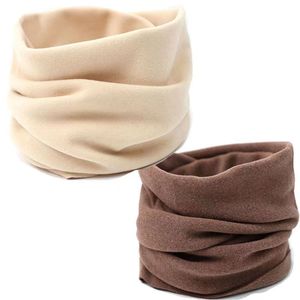 Fleece Neck Warmer Solid Color Thickened Warm Windproof Winter Autumn Spring Unisex <b>Scarf</b> Coffee Apricot Dark Gray Black - Product Image 1