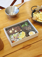 Boîtes cadeaux personnalisées pour sushis de boulangerie, emballages alimentaires à emporter, boîte à gâteau en bois, recyclable, biodégradable, rectangulaire, écologique, mat