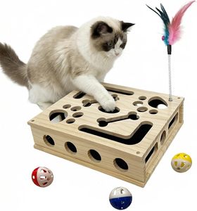 Boîte d'enrichissement interactive pour <span class=keywords><strong>chat</strong></span> avec griffoir et lime à ongles en papier de verre, jouet à friandises anti-stress pour le soin des ongles - Product Image 3