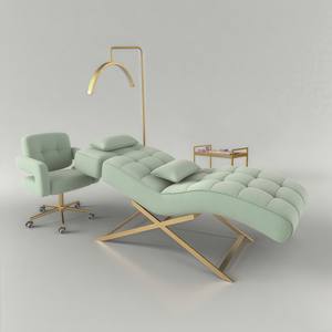 Chaise combinée <span class=keywords><strong>SUNKIN</strong></span> à succès pour le soin du visage, des sourcils, lit de beauté en PVC, moderne, personnalisable, emballage en cuir, table de massage en gros - Product Image 6