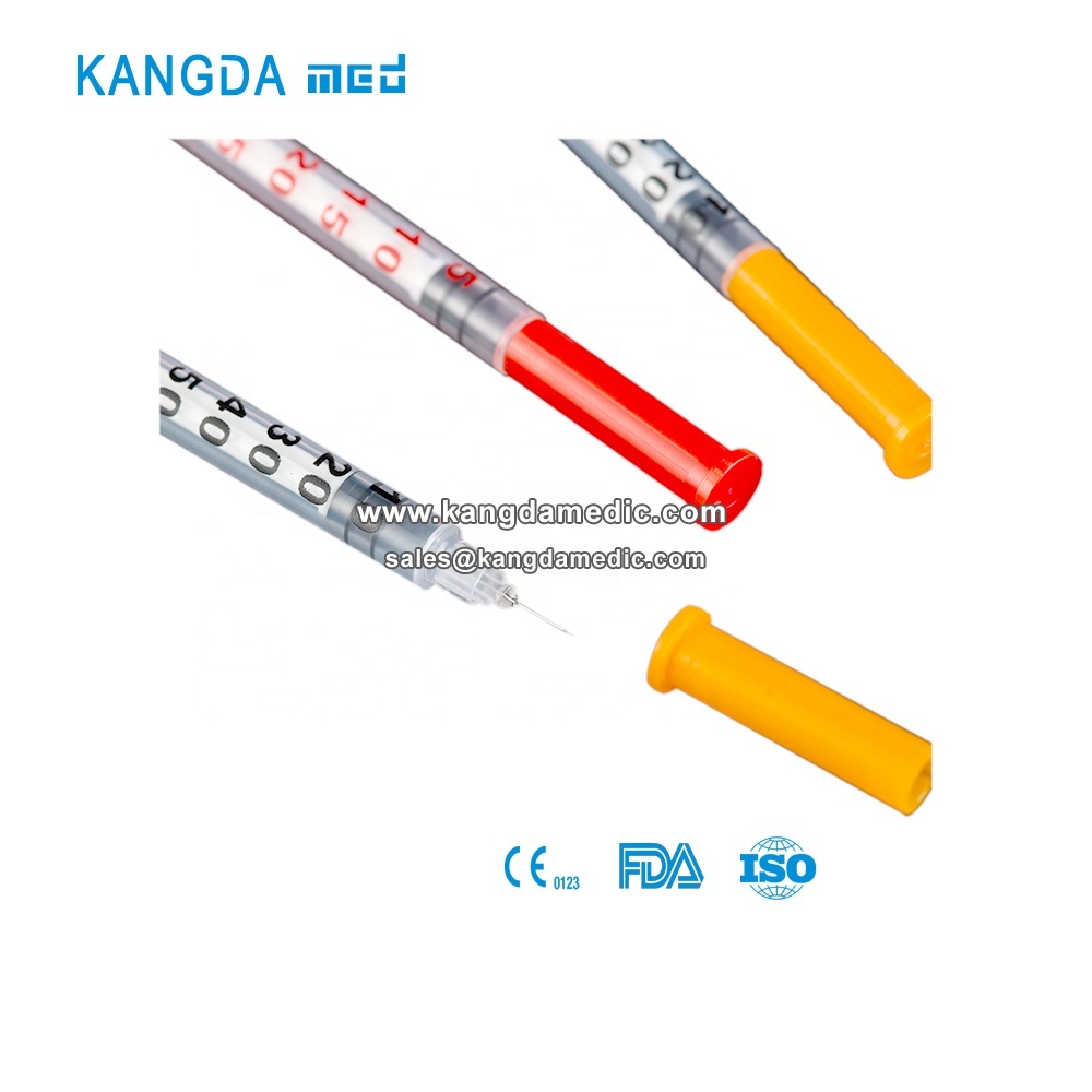 100IU 40OU 1ml insuline syringe with needle CE ISO approved