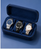 Étui de montre personnalisé en EVA noir, 3 emplacements, boîte de rangement portable pour montres, coque rigide, fermeture éclair, fabricant OEM ODM Chine