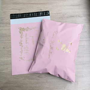 30 x 40 cm Custom Logo Gold Foil Matte Pink Poly Mailer Shipping <b>Bag</b> Waterproof Courier Envelope for <b>Small</b> Business - Product Image 4