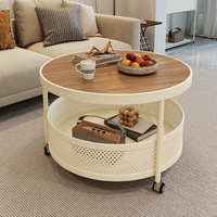 Italienischer Moderner Minimalistischer Steinplatten-Couchtisch für Kleine Wohnungen Wohnzimmer Zuhause Luxuriöser Cremefarbener Stil Neu Beweglich