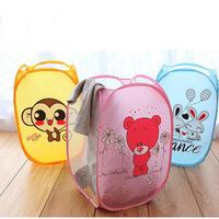 D5297 Nouveau panier à linge en maille, pliable et portable, imprimé, pour jouets d'enfants et rangement de chambre, vente en gros