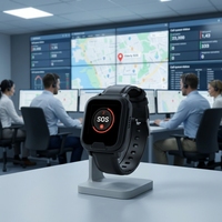 Montre de sécurité pour travailleur isolé avec appel bidirectionnel, alarme SOS, alarme de chute de personne, tracker GPS 4G, étanche IP67, montre intelligente de sécurité personnelle EV06