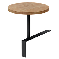 Table basse murale blanche moderne en forme de L ronde en bois et métal pour une utilisation en extérieur dans un hôtel